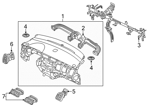 2018 Kia Rio Cluster & Switches, Instrument Panel Crash Pad Assembly-Main Diagram for 84710H9300WK