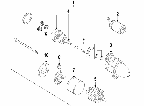 2014 Hyundai Genesis Coupe Starter Planet Gear Assembly Diagram for 36141-3F100