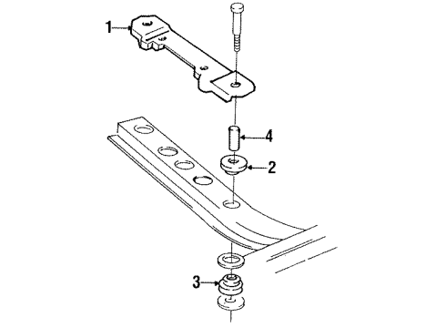 1994 Dodge Dakota Engine & Trans Mounting Bracket-Trans Support Rear(4X4) Diagram for 52018019