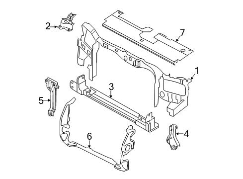 2008 Mercury Mariner Radiator Support Upper Tie Bar Diagram for 8L8Z-16138-A