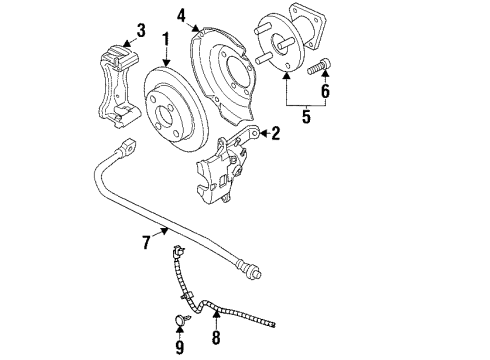 1998 Saturn SC2 Rear Brakes Brake Pads Diagram for 19236079