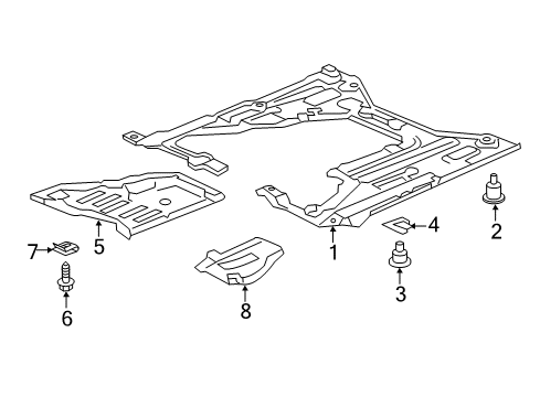 2015 Honda Civic Radiator Support, Splash Shields Plate, Front Engine Cover (Lower) Diagram for 74114-TR0-A00