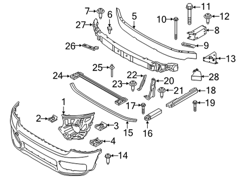 2022 Mini Cooper Countryman Bumper & Components - Front C-CLIP NUT Diagram for 07147326509