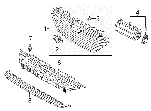 2019 Hyundai Ioniq Grille & Components Front H Emblem Diagram for 86320-G2000