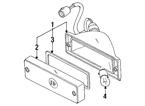 1988 Chevrolet Spectrum Park & Signal Lamps Lens Diagram for 94435383