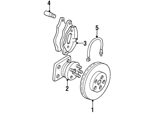 1994 Pontiac Firebird Front Brakes Rotor Diagram for 19174976