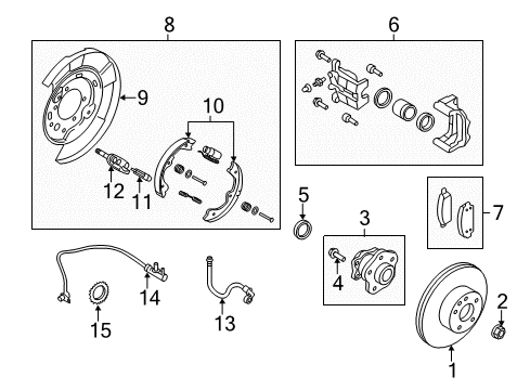 2020 Infiniti Q50 Rear Brakes Rear Disc Brake Pad Kit Diagram for D4060-6HH0A