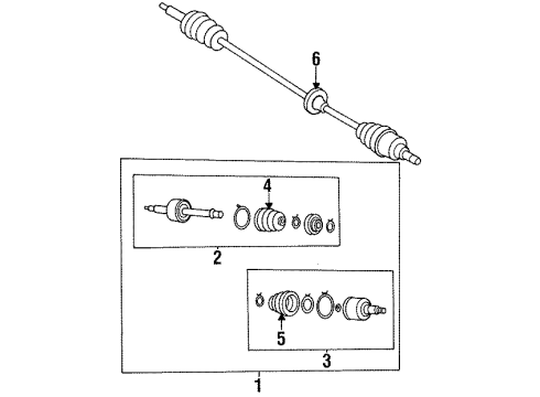 1994 Kia Sephia Axle Shaft & Joints - Front Boot Set-In Joint Diagram for 0K25422540