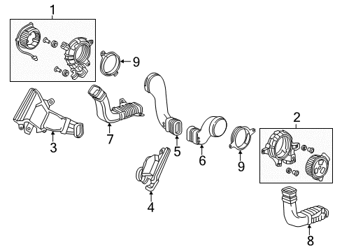 2014 Honda Accord Vent Fan Duct, Fan In. Diagram for 1J811-5K0-003