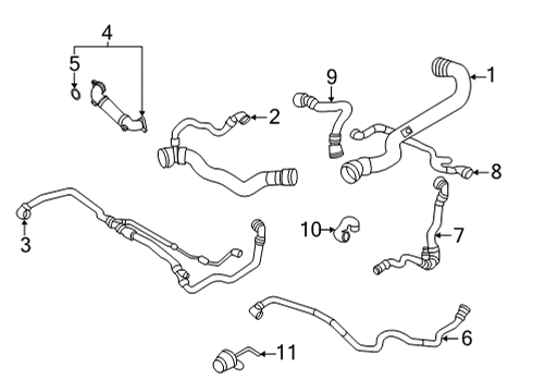 2022 BMW X4 Radiator Hoses HOSE COOLANT PUMP Diagram for 17128670673