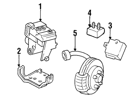 1994 Cadillac DeVille Anti-Lock Brakes Electronic Brake And Traction Control Module Diagram for 3538819