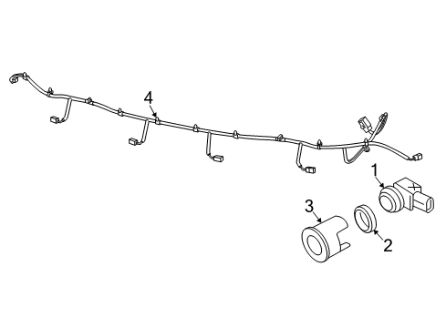 2014 Ram 1500 Parking Aid Wiring-Front FASCIA Diagram for 68232619AB