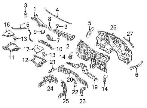 2018 Infiniti Q70 Cowl Cover - Battery Connector Diagram for 65278-1MA0A
