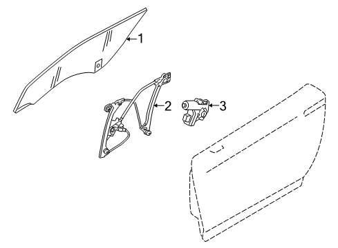 2018 Nissan GT-R Door & Components Glass Assembly-Door Window, LH Diagram for 80301-JF00A