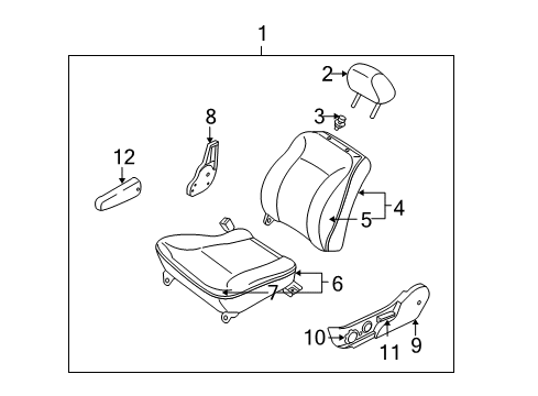 2003 Kia Rio Front Seat Components Cushion Assembly-Front Seat Diagram for 88101FD582791