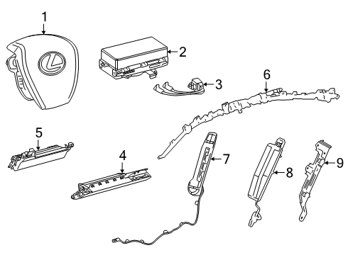 2020 Lexus ES350 Air Bag Components Bracket, RR Seat Bac Diagram for 71267-33010