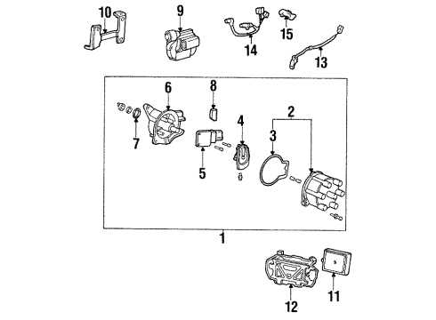 1999 Acura CL Ignition System Cover, Engine Control Module Harness Diagram for 37821-P8A-A00
