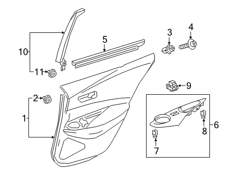 2020 Toyota Corolla Front Door Belt Weatherstrip Diagram for 68174-12240