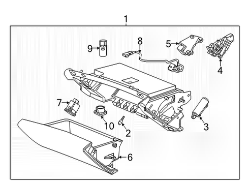 2021 Chevrolet Corvette Glove Box Glove Box Assembly Diagram for 84697976