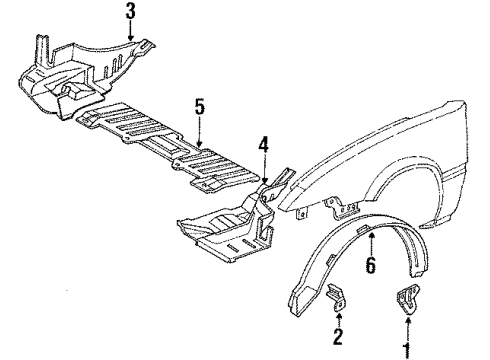 1987 Acura Integra Fender - Inner Components Fender, Left Front (Inner) Diagram for 61150-SD2-010