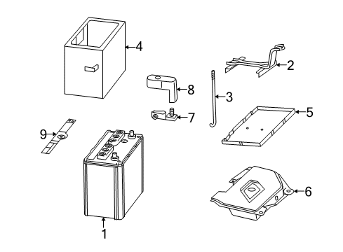 2007 Toyota Highlander Battery Battery Hold Down Diagram for 74404-48060