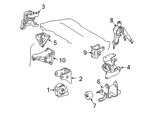 2012 Toyota Corolla Engine & Trans Mounting Front Mount Bracket Diagram for 12311-37060