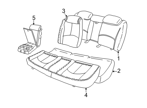 1998 Buick Century Rear Seat Components Pad Asm-Rear Seat Cushion Diagram for 16793543