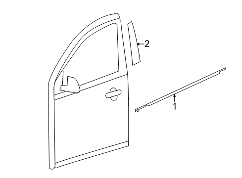2012 Nissan Versa Exterior Trim - Front Door MOULDING Assembly - Front Door Outside, LH Diagram for 80821-9KN1A