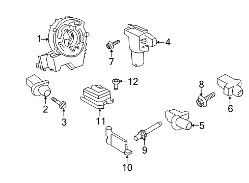 2017 Ford Transit-350 Air Bag Components Passenger Inflator Module Diagram for CK4Z-14044A74-BC