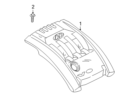 2001 Hyundai XG300 Engine Appearance Cover Engine Cover Assembly Diagram for 29240-39001