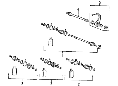 2007 Hyundai Tucson Front Axle Shafts & Joints, Drive Axles Boot Kit-Front Axle Differential Side LH Diagram for 49506-2EA90