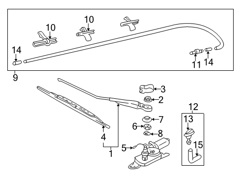2003 Kia Spectra Wiper & Washer Components Bush-Out Diagram for 0K2B167407