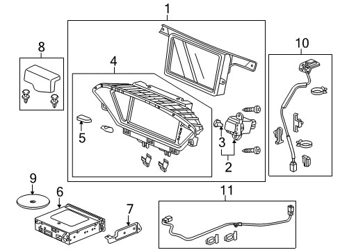 2009 Honda Pilot Navigation System Bracket, Navigation Electroniccontrol Unit Diagram for 39541-SZA-A00