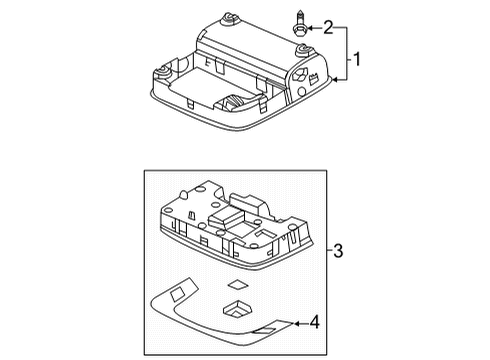 2022 Acura MDX Overhead Console Module, Front (Light Jewel Gray) Diagram for 36600-TYA-A01ZB