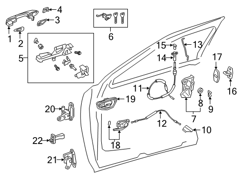 2019 Lexus UX250h Front Door Switch Assembly, Power W Diagram for 84810-06160
