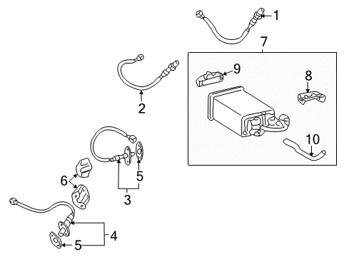 2003 Toyota Sequoia Powertrain Control Oxygen Sensor Cover Diagram for 89437-42010