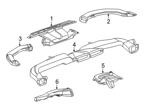 2016 Cadillac ELR Ducts Outlet Duct Diagram for 22888605