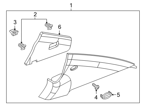 2012 Chevrolet Cruze Interior Trim - Quarter Panels Cap-Quarter Window Garnish Molding Bolt *Light Ttnum Diagram for 95473489