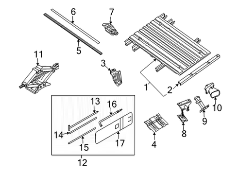 2022 Nissan Frontier Spare Tire Carrier, Floor FLOOR ASSY-REAR BODY Diagram for 93500-9BU0A