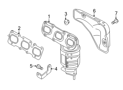 2015 Hyundai Santa Fe Exhaust Manifold Exhaust Manifold Catalytic Assembly, Left Diagram for 285103CFS0