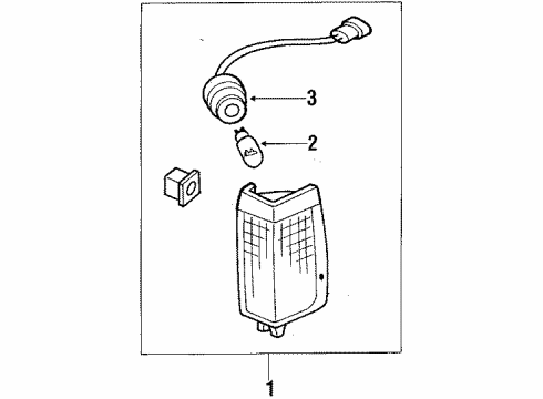 1995 Nissan Pathfinder Bulbs Lamp Assembly-Side Combination, LH Diagram for B6115-60G00