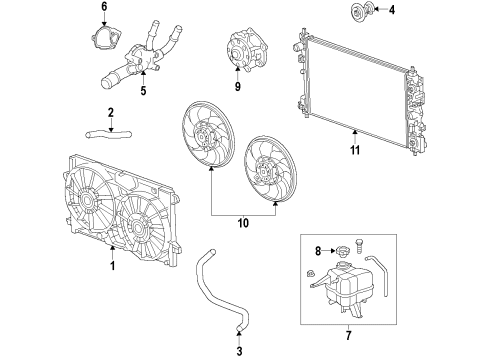 2019 Cadillac XTS Cooling System, Radiator, Water Pump, Cooling Fan Fan Relay Diagram for 13468936