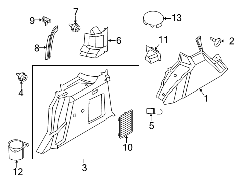 2020 Ford Transit Connect Interior Trim - Side Panel Upper Trim Diagram for DT1Z-1731010-AA