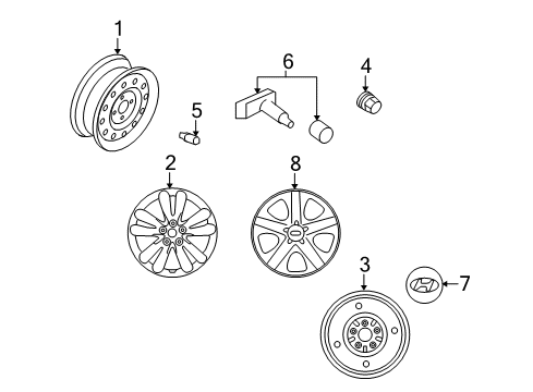 2014 Hyundai Tucson Wheels, Covers & Trim 18 Inch Wheel Diagram for 52910-2S710