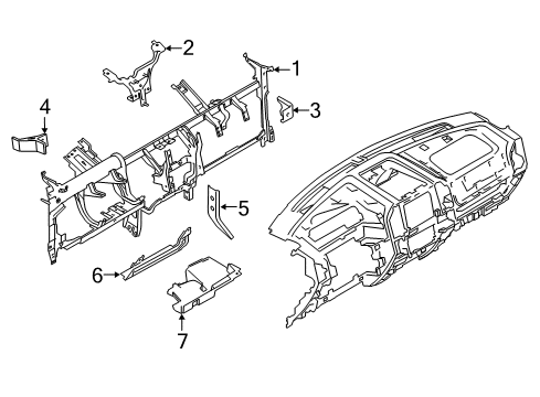 2015 Ford F-150 Instrument Panel Components Insulator Diagram for FL3Z-18046A24-AA