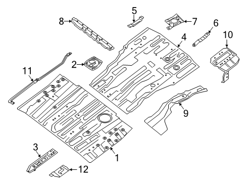 2014 Nissan Pathfinder Trailer Hitch Components, Floor & Rails Floor - Rear, Rear Diagram for 74514-3JV0A