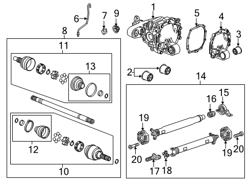 2014 Chevrolet Camaro Axle & Differential - Rear Cover Asm-Rear Axle Housing Diagram for 20993944