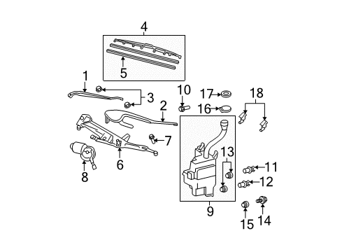 2008 Lexus RX350 Wiper & Washer Components Sensor, Rain Diagram for 89941-48052