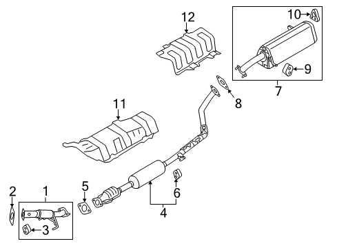 2012 Kia Soul Exhaust Components Hanger Diagram for 287604A700