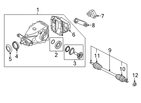 2013 BMW X1 Axle & Differential - Rear Cv Axle Shaft Right Diagram for 33207605484